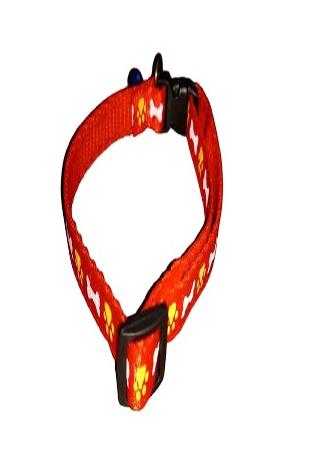 Smart Pups Dog Neck Collar Bone and pow Print Collar Colour May Very Pack of 1 Pcs (Red) - Image 1